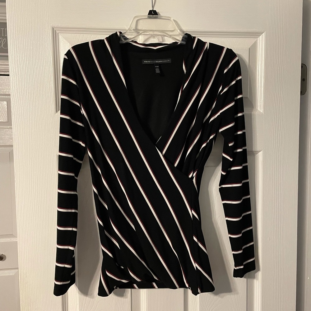 White House Black Market long sleeved wrap top